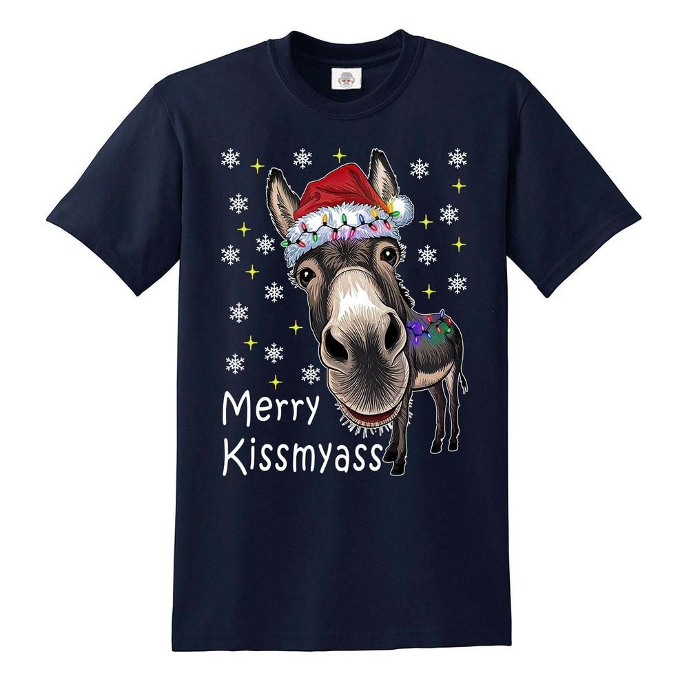 Merry kissmyass dunky christmas funny gift mens xmas tshirt joke tee top 2XL
