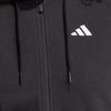 adidas Women's Black Cropped Essentials 3-Stripes French Terry Full-Zip Hoodie JE0052