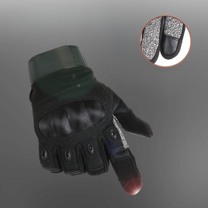 Tactical Gloves Full Finger Touch Screen Carbon Fiber Shell Joint Protection Non Slip Anti Cut Men's Outdoor Fitness Cycling Half Finger Gloves