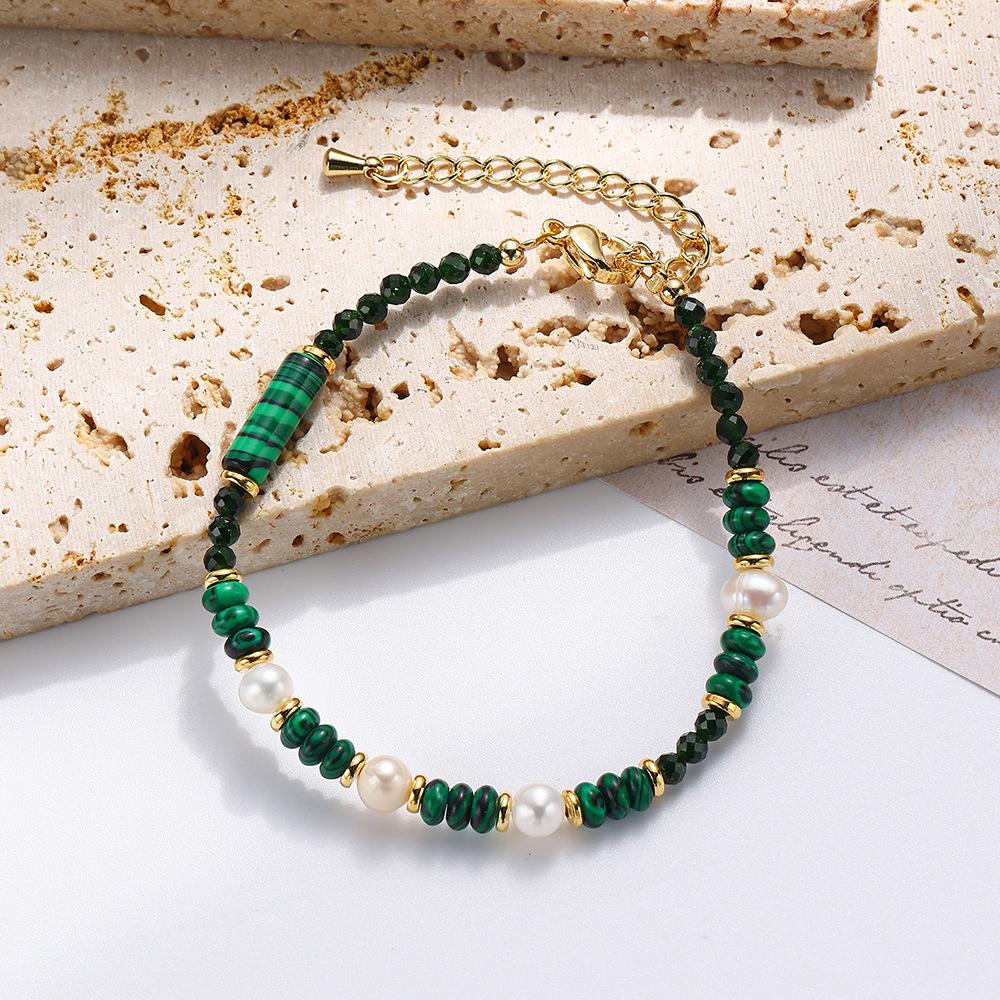 Natural pearl bracelet, retro simple and versatile, high-end, non fading, bracelet, plated with 18k gold, jewelry, women's accessories