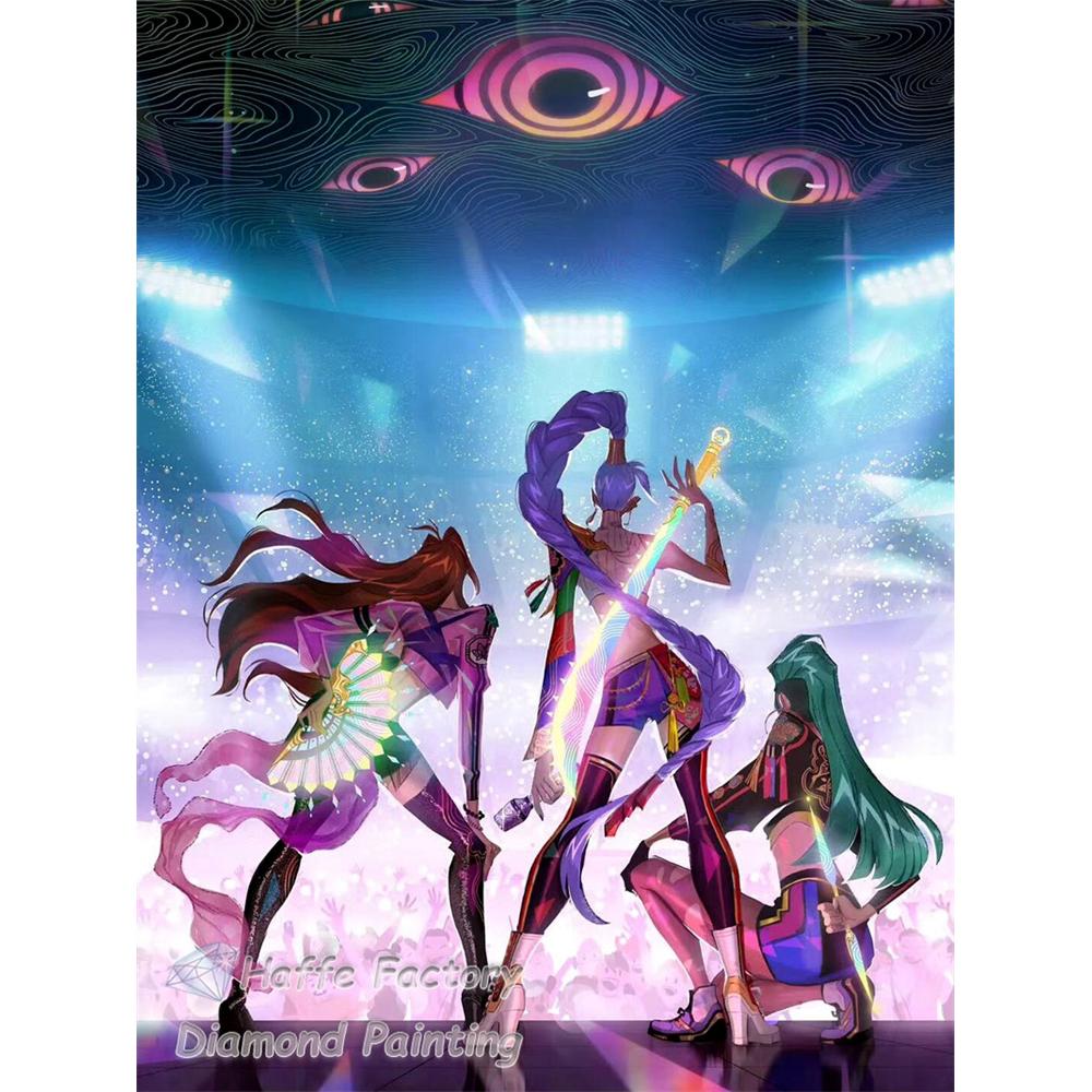 Kpop Łowcy Demonów Anime Malowanie Diamentowe 5d DIY Rumi Mira Zoey Kreskówkowa Dziewczyna Wzór Haftu Krzyżykowego Mozaika Dekoracja Domu