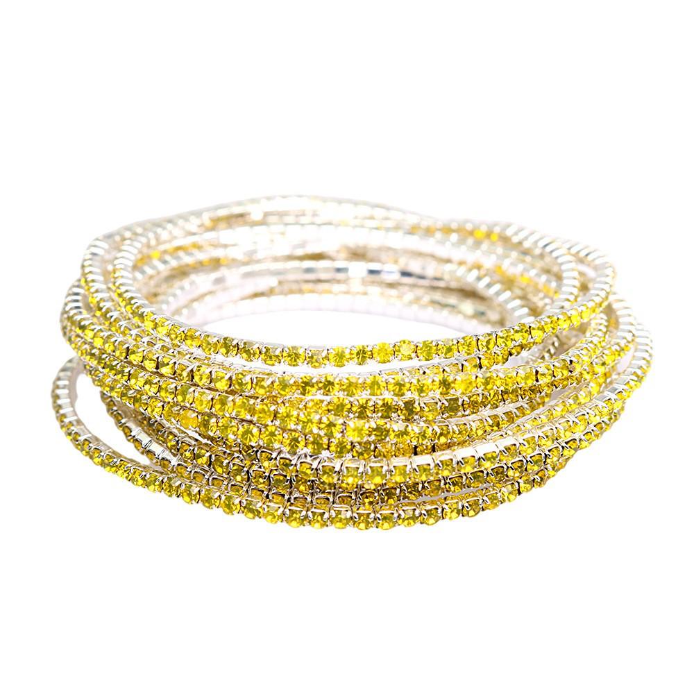 European & American Style Colorful Zircon Diamond Elastic Tennis Bracelet