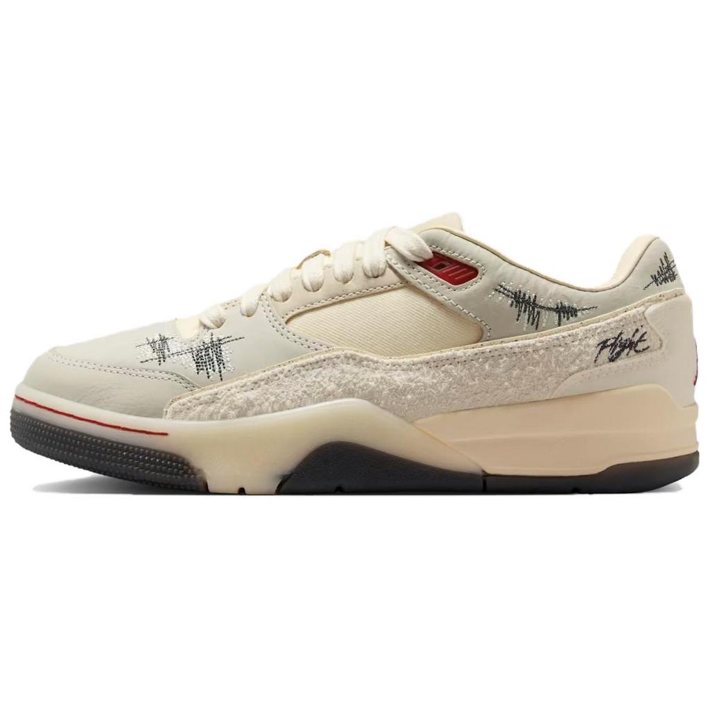 Air Jordan Who Decides War X  Jordan Flight Court The World Is Your Court - Crèpe Women Sneakers Cream Coconut-Milk Varsity-Red HQ2958-100