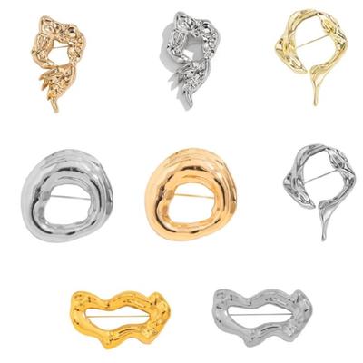 Delicate Hollow Pattern Alloy Brooch Eye Catching Lapel Pin Accessory For Women Seeking Unique Style Accent