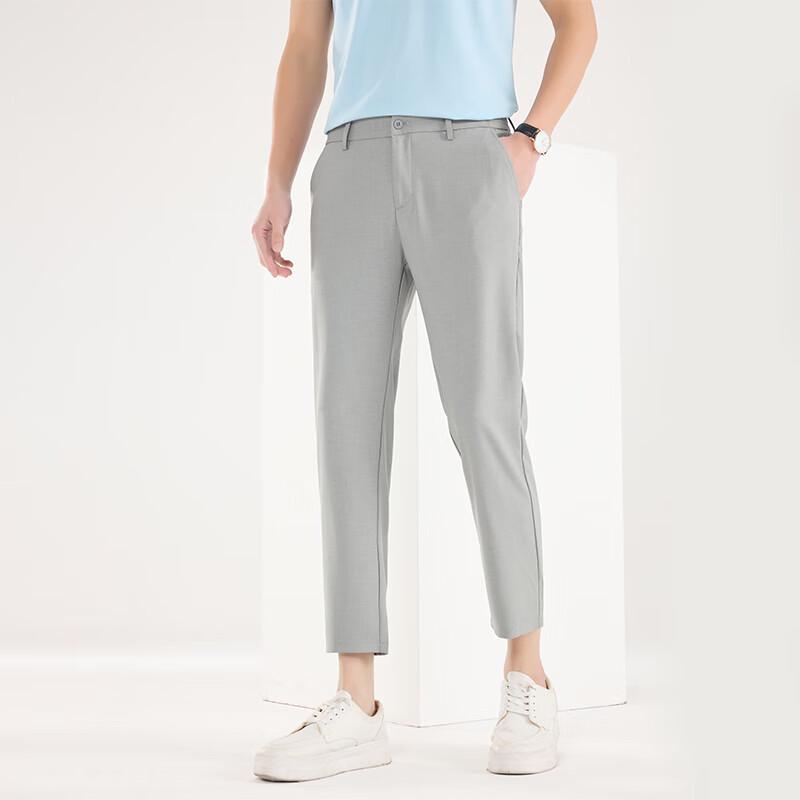 Men's Casual Elastic Waist Cropped Pants