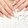 Colorful Dopamine Star Heart Nail Sticker Self-Adhesive Nail Diamond Sticker Decals Y2K Summer Manicure Makeup Decorations