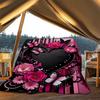 1pc Butterfly Heart Outdoor Blanket - Soft Flannel Cozy for Travel & Camping - All-Season Warm Bed Cover, Machine Washable Yy251229109