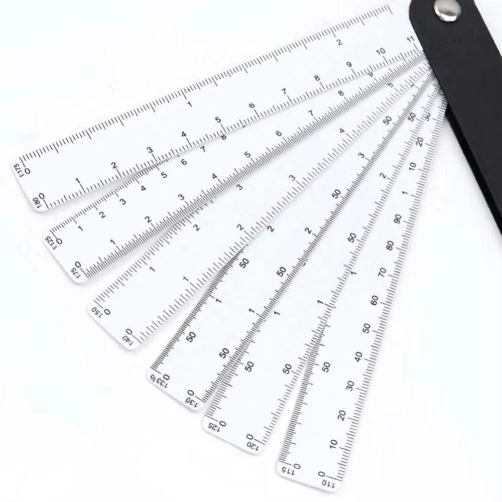 5 Blades Fan Shape Scale Ruler Multifunctional Scale Ruler Foldable Rulers  Engineering Architects