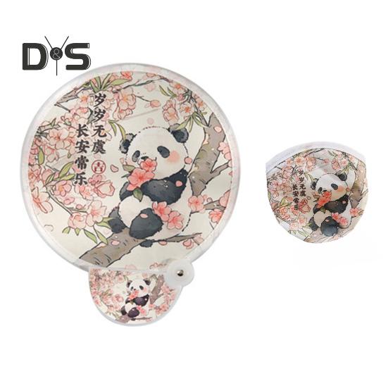 Cartoon Pattern Reflector Folding Fan Portable Lightweight Foldable Fan Fish Orange Panda Pattern Hand Fan