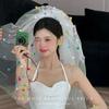 Photo Props Pompom Mesh Tulle with Clip Gloves New White Veil