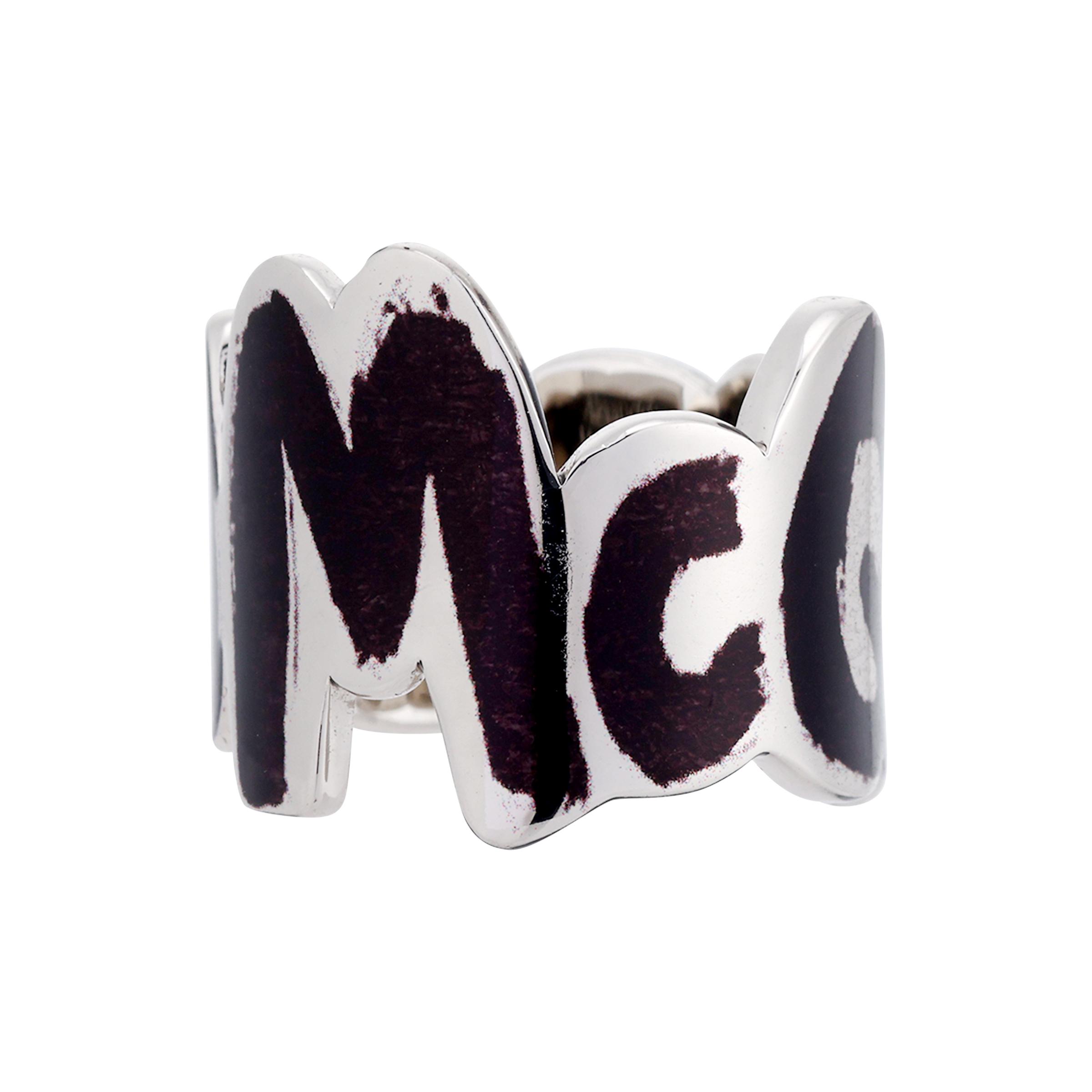Alexander McQueen Graffiti Logo Hollow Ring Women jewelry Silver 684625I11DY1075 17