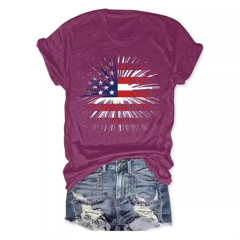 Women's Printed Round-neck Short-sleeved Fashionable T-shirt
