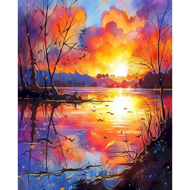 GATYZTORY 5D Diy Diamond Painting For Adults Kits Beach Sunset Landscape Mosaic Rhinestones Cross Stitch Full Round Drill Embroi