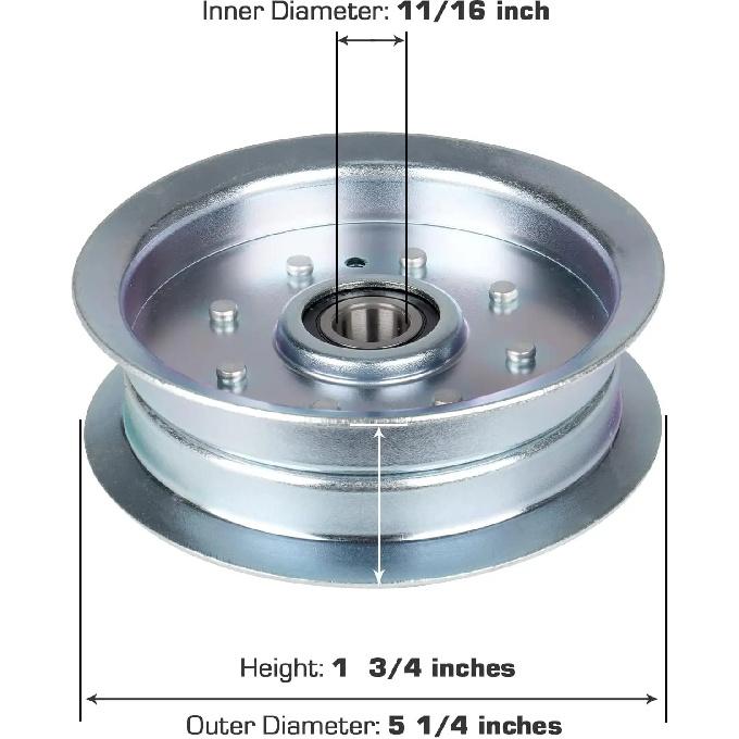 3 Pack Flat Idler Pulley for Cub Cadet MTD 756-05034A John Deere GY20629 GY22082 GY20639