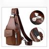 Men's Chest Bag USB One-shoulder Messenger Chest Bag Casual Fashion Bag Diagonal Backpack