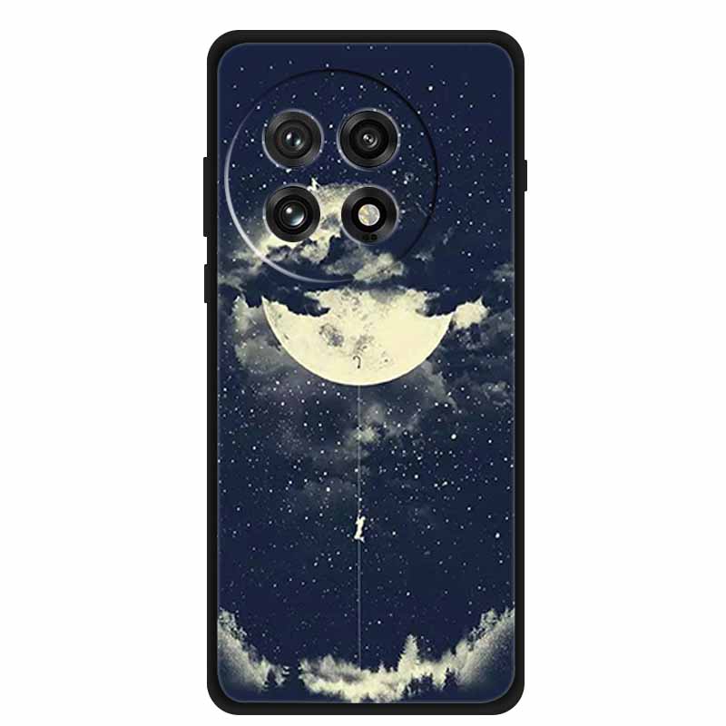 Funda For OnePlus13 5G Case OnePlus 13R Black Silicone Soft Flower Fashion TPU Back Cover For OnePlus13 13R Case Protective Capa