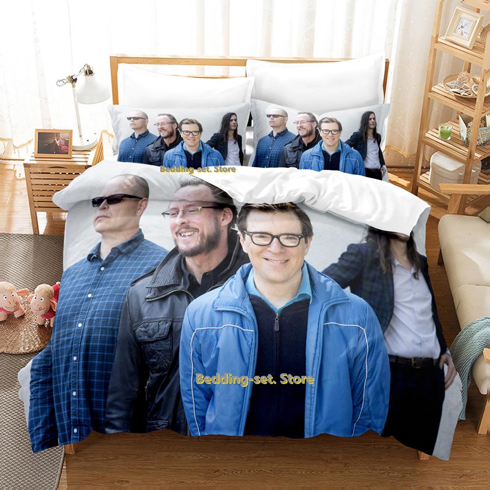 Hip Hop Weezer Band Bettwäsche Set Cartoon Anime Dreiteiliges Set Erwachsener Kind Schlafzimmer Dreiteilige Anzüge 3D Kawaii Sommerdecke