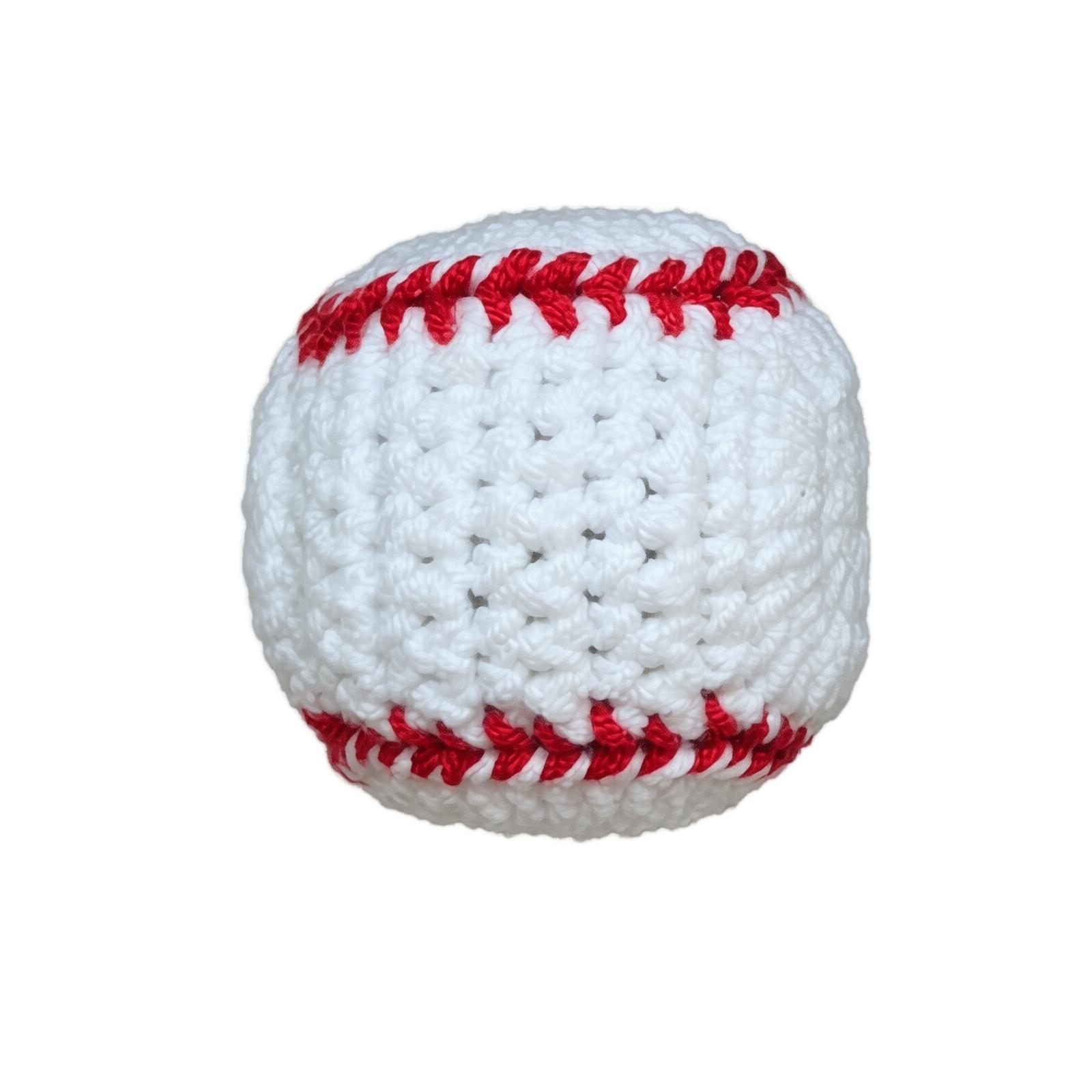 Handmade Crochet Footbag Durable Yarn Knitted Soft Round Shape for Juggling Exercise Coordination Training One Size белый