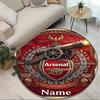 Custom Name Personalized Arsenal F.C Print Round Rug, Versatile Home Decor Carpet, for Playroom, Apartment, Balcony, Entryway, Hallway Gift