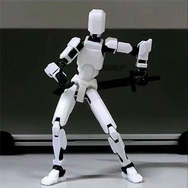 AEE4-Robot Action Figure, 3D Printed With Full Articulation For Stop Motion Animation