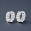 Double-Layer Row Diamond Earrings Men'S Hip-Hop Popular Versatile Zircon Earrings Women'S Unsophisticated Full Diamond Earrings