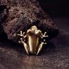 Mini Grenouille en Laiton Massif Ornement de Bureau Porte-clés Décoratif Figurine Animal Crapaud Porte-bonheur Décoration de Maison