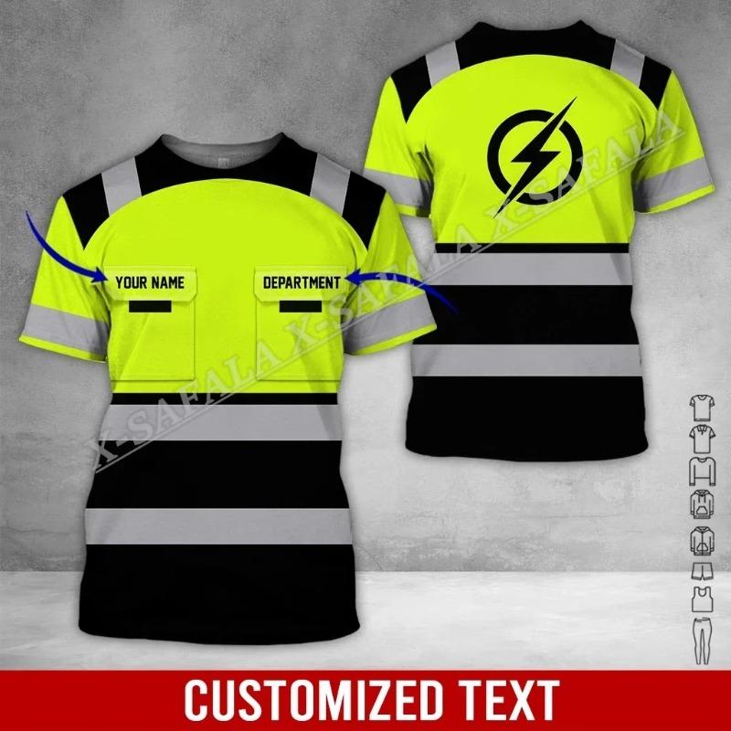 Stromleitungsmonteur Schweißer LKW-Fahrer Mechaniker Elektriker LKW 3D-Druck T-Shirt Herren Oberteil T-Shirt Nicht-Arbeitskleidung Cosplay Sicherheitsuniform