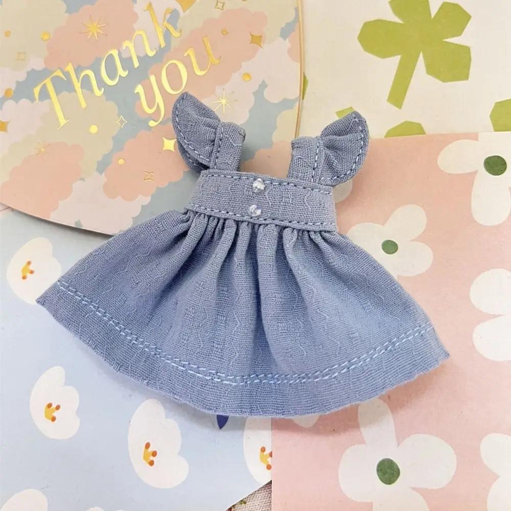 Short/Long Sleeve Printed Dresses White Cardigan for 1/11 OB11 Dolls Tops for 1/12 BJD Dolls Outfits Dresses DIY Doll Clothes