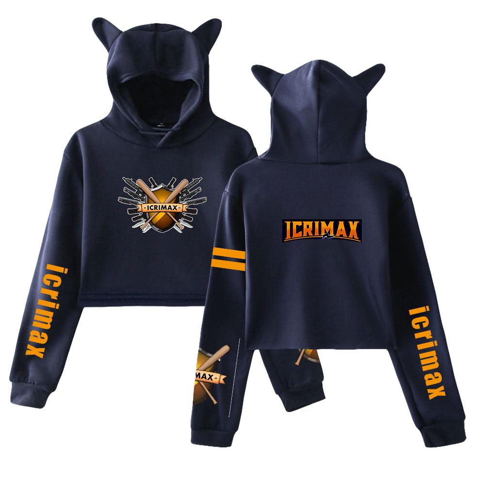Streetwear Women Sexy Icrimax Letter Print Cropped Sweatshirts Oversize Loose Harajuku Pullovers Spring Korean Casual Tops