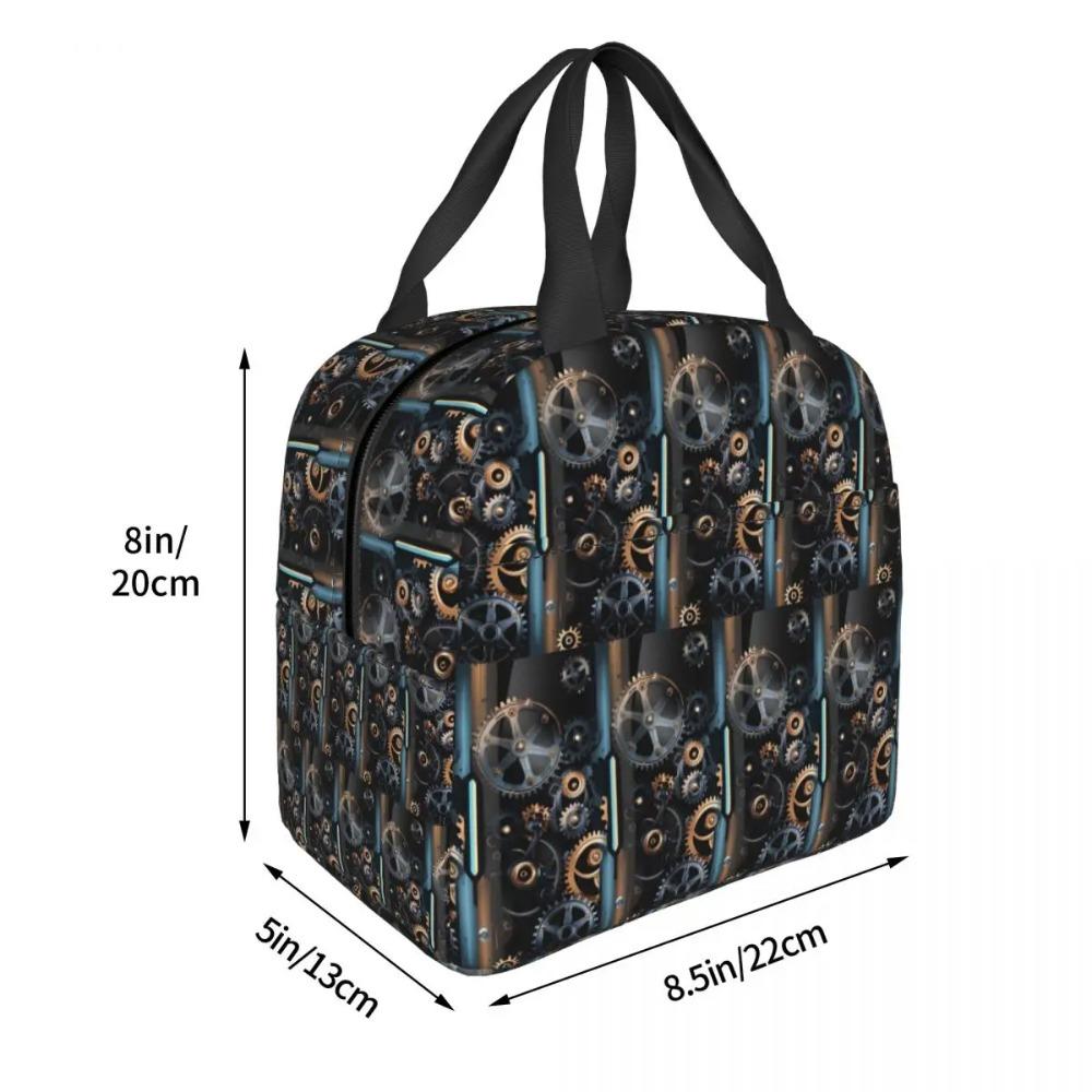 Mechanical Machine Gears Steampunk Style Insulated Lunch Bag for Kids School Cooler Thermal Food Box Tote Lunch Boxes Container