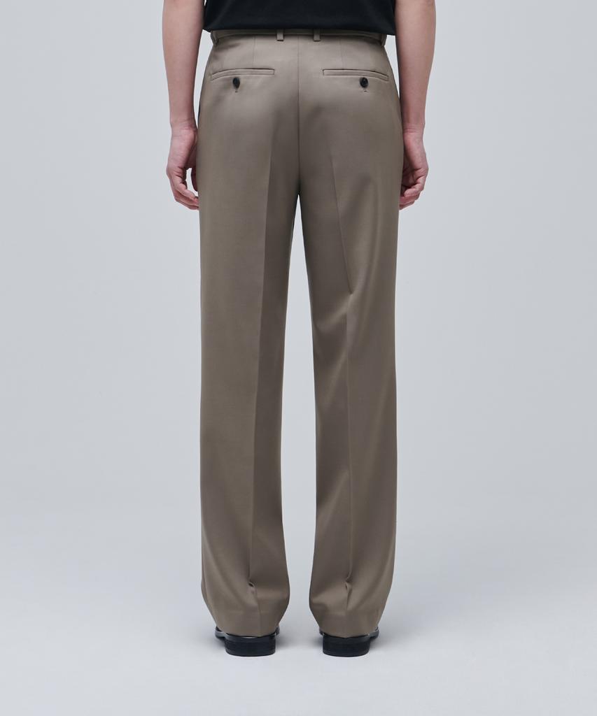 Musinsa Standard Wool Blend Wide Hidden Elastic Waist Slacks [Dusty Beige]