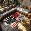 Retro Fashion Tickets Movie Night Time Anti-Slip Kitchen Bedroom Handmade Tufted Rug Carpet Living Room Entrance Decoration