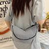 Simple Plaid Women's Hobos Shoulder Bags Casual New Female Nyl Crossbody Bag Out Door Travel Girls Underarm Purse Handbags