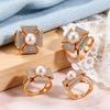 Scarf Clip Rhinestone Geometric Ring, Sparkling Elegant Faux Pearl Holder, Holder Decorative Women Wrap for Neckerchiefs Scarves Shawls Shirts Ring