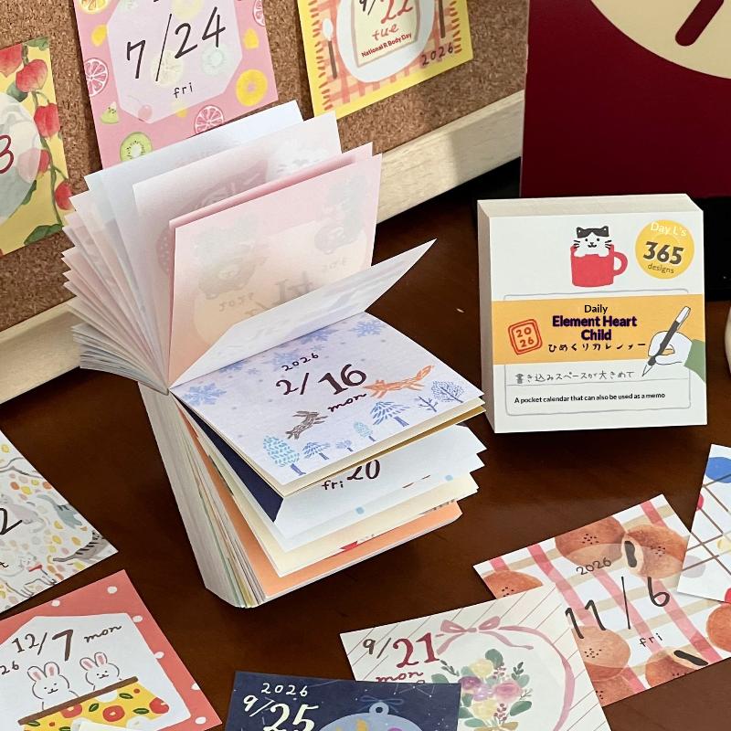 Hot Sale 2026 Japanese-Style Tear-Off Desk Calendar - A Daily Illustrated Notebook With A Cute Illustration Style