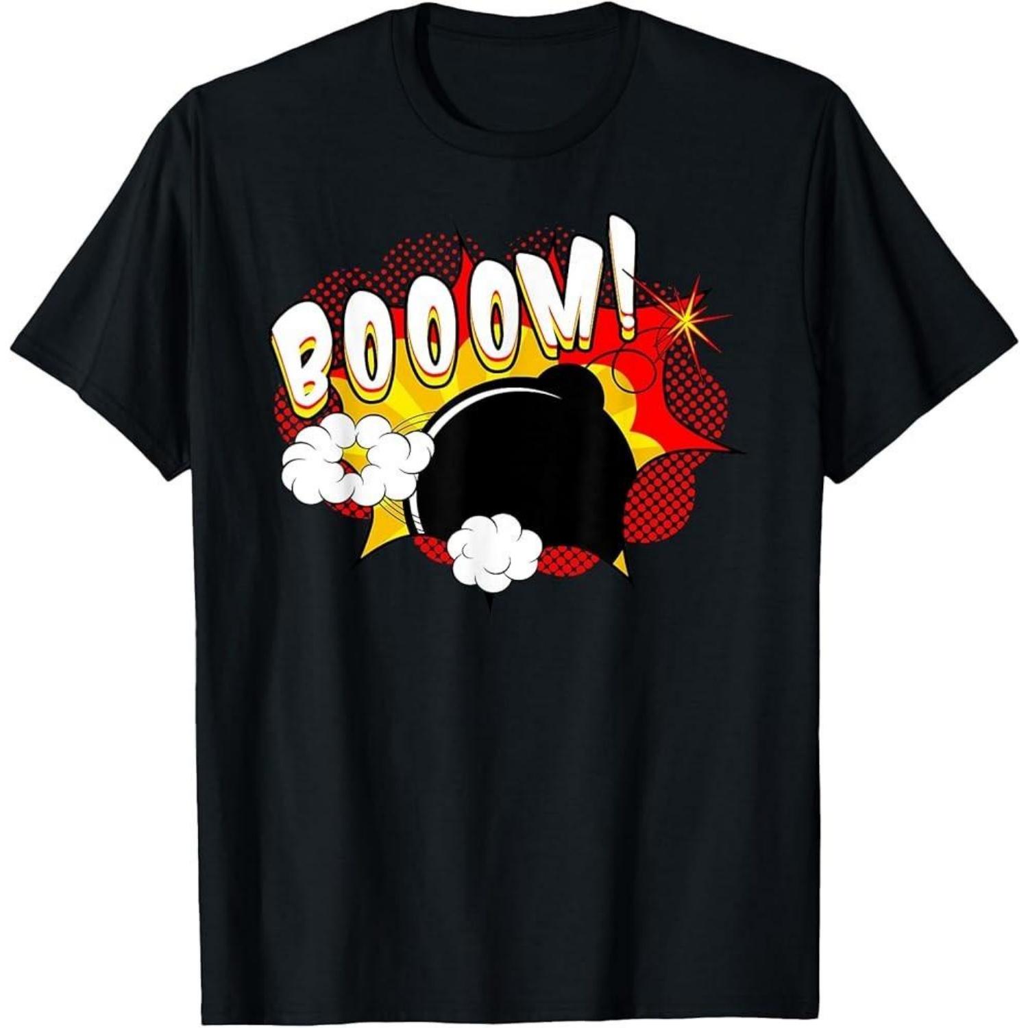 Boom Explosive Bomb Artwork Funny Cartoon Gift TShirt Unisex T-Shirt S чёрный
