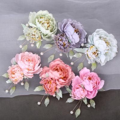 Fashion Cloth Flower Hair Clip Headwear Flower Brooch Hair Styling Barrettes Hairpin Brides Hair Buns Women Girls