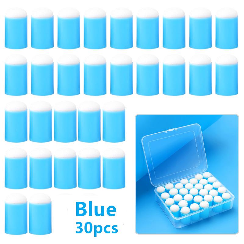 30PCS Craft Finger Sponge Daubers with Storage Box ,Drawing Project Finger Painting Sponge Set for Card Making, Painting, Stampi