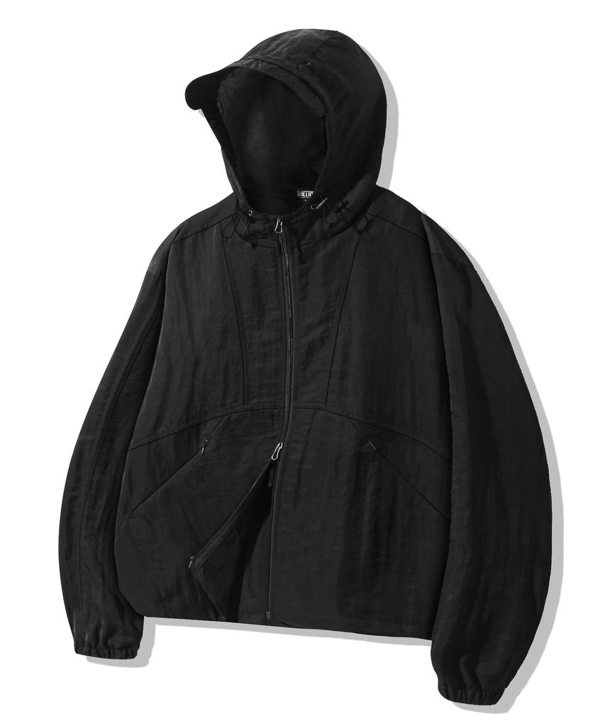 Trillion 2Way Light Sheer Hoodie Windbreaker_Black