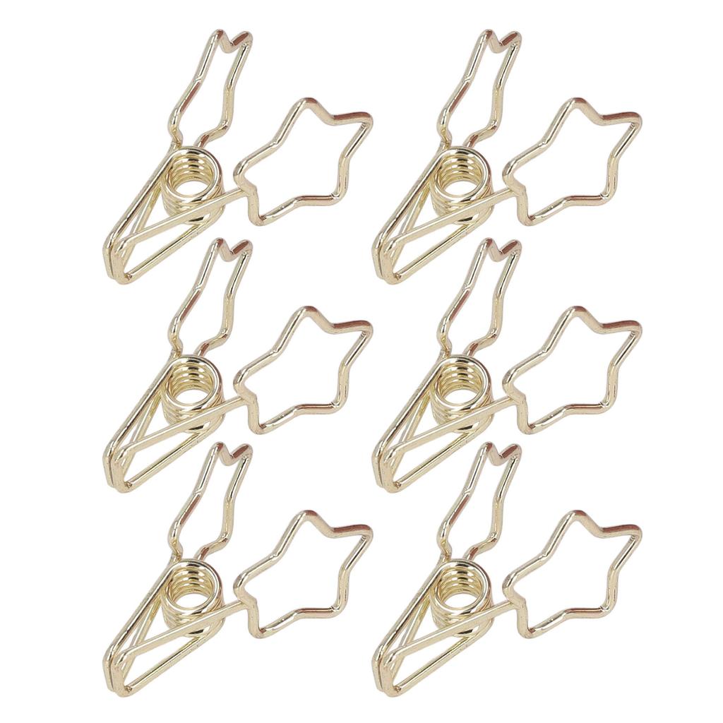 100Pcs Star   Clips Hollow Out Cartoon   Strong Clamping Sturdy Small Paper Clips for Documents Clothes Papers