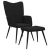 VidaXL Recliner Chair with Stool Black Fabric 327958
