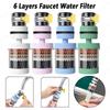 6 Schichten Wasserhahnreiniger Universeller Wasserhahnfilter Spritzwassergeschützt 360 Grad Drehung Wassersparender Sprudler für Zuhause Küche Badezimmer