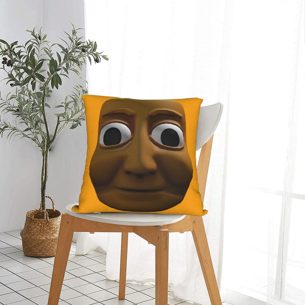 Tung Tung Tung Sahur Face Square Pillow Cases Italian Brainrot Cushion Covers Customized Decorative Pillowcase for Car 40x40cm