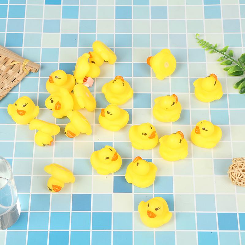 20Pcs/Bag Rubber Yellow Duck Baby Shower Water Toys Children Gift Baby Bath Toys
