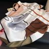 Luxury Brand Color Block Printed Scarf Elegant Thin Smooth Satin Shawl Summer Windproof Sunscreen Square Scarf For Women