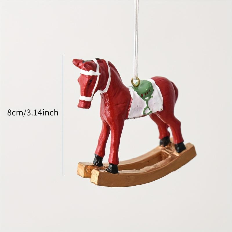 1PC Christmas Rocking Horse Ornament for Christmas Tree Festive Atmosphere Enhancer Country Christmas Decorations