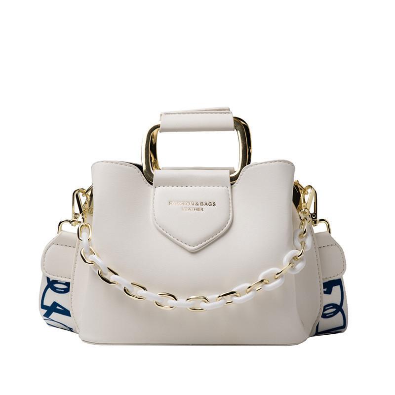 2023 New Style Cross-border Women s Bucket Bag Street Fashion Pu Shoulder Bag White