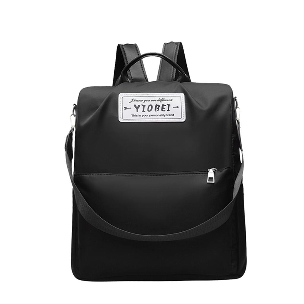 Colorful Backpack for Women Lightweight Large Capacity Multi-Pocket Nylon Letter Print Shoulder Bag Perfect for Daily Use