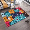 Colorful Cat Faces Pattern Carpet1Cute Illustrated Feline Design1Vibrant Artwork Suitable for use as an anti-slip1 for1room and bedroom sofas