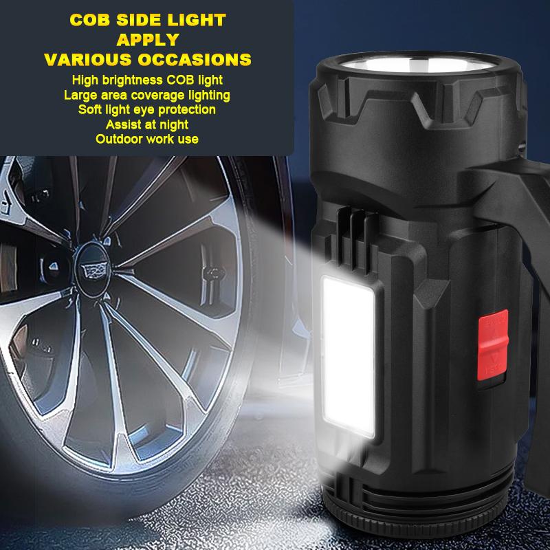 New handheld flashlight with built-in tool kit, charging belt, side light, emergency multifunctional handheld work light